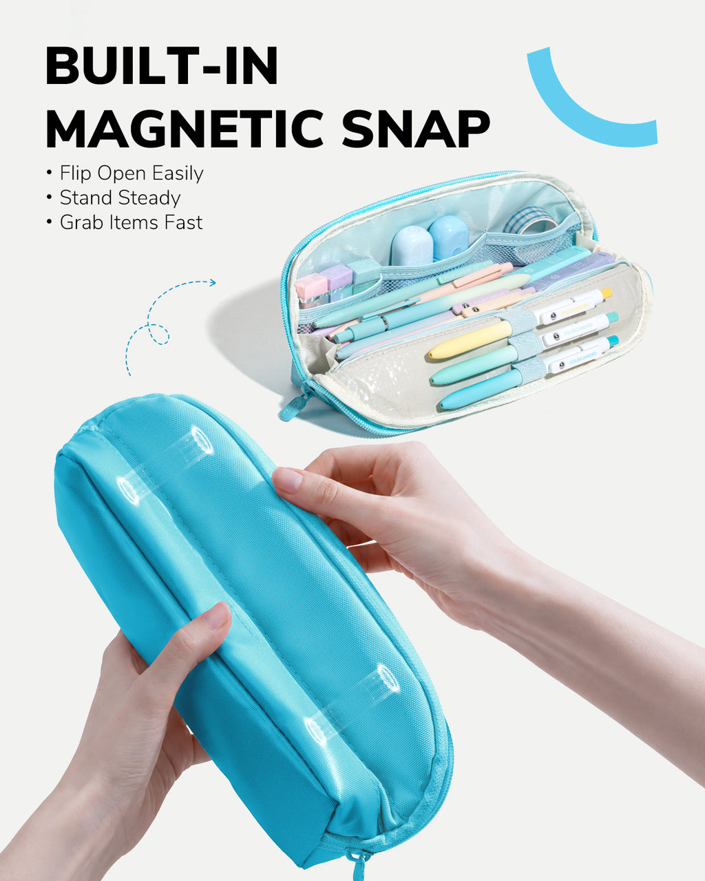 Four Candies Magnetic Triangular Pen Case (Blue)
