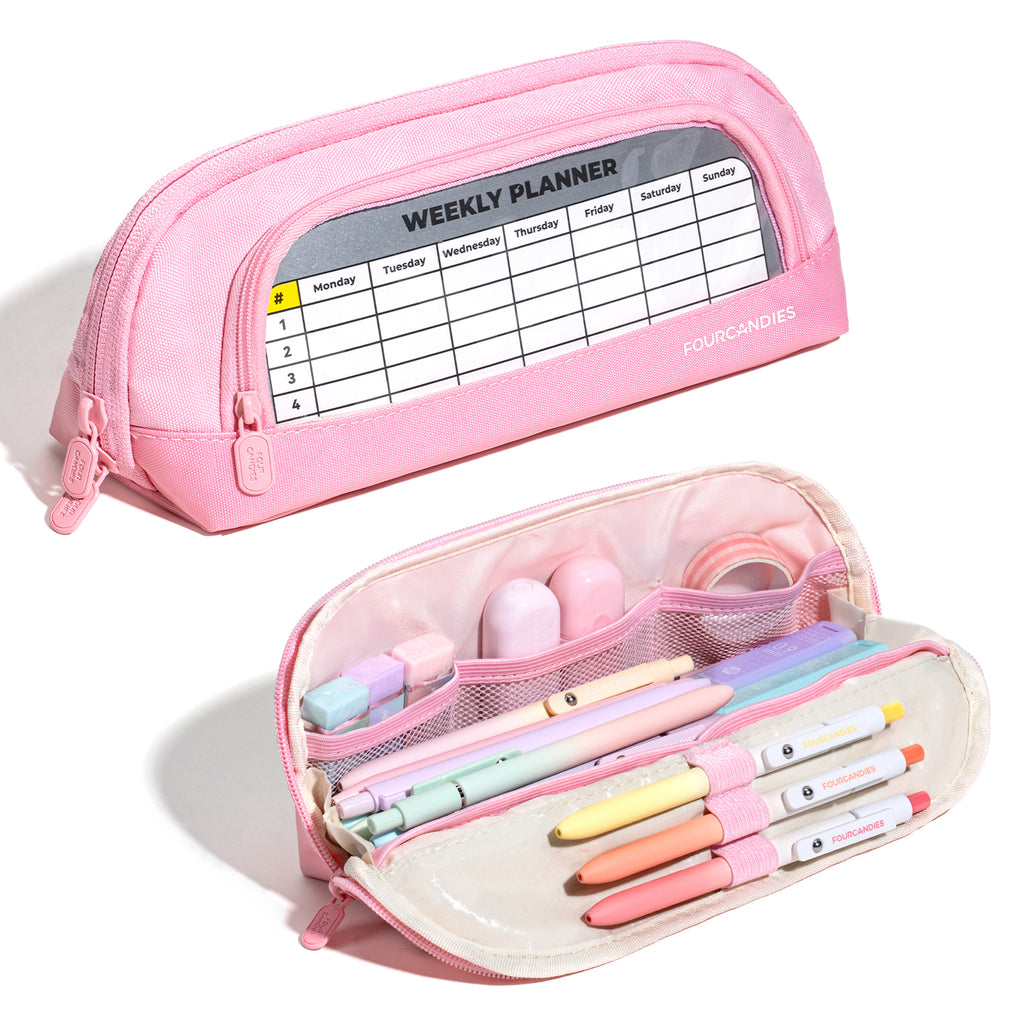 Four Candies Cute Pencil Case, Magnetic Design Pencil Pouch Pink