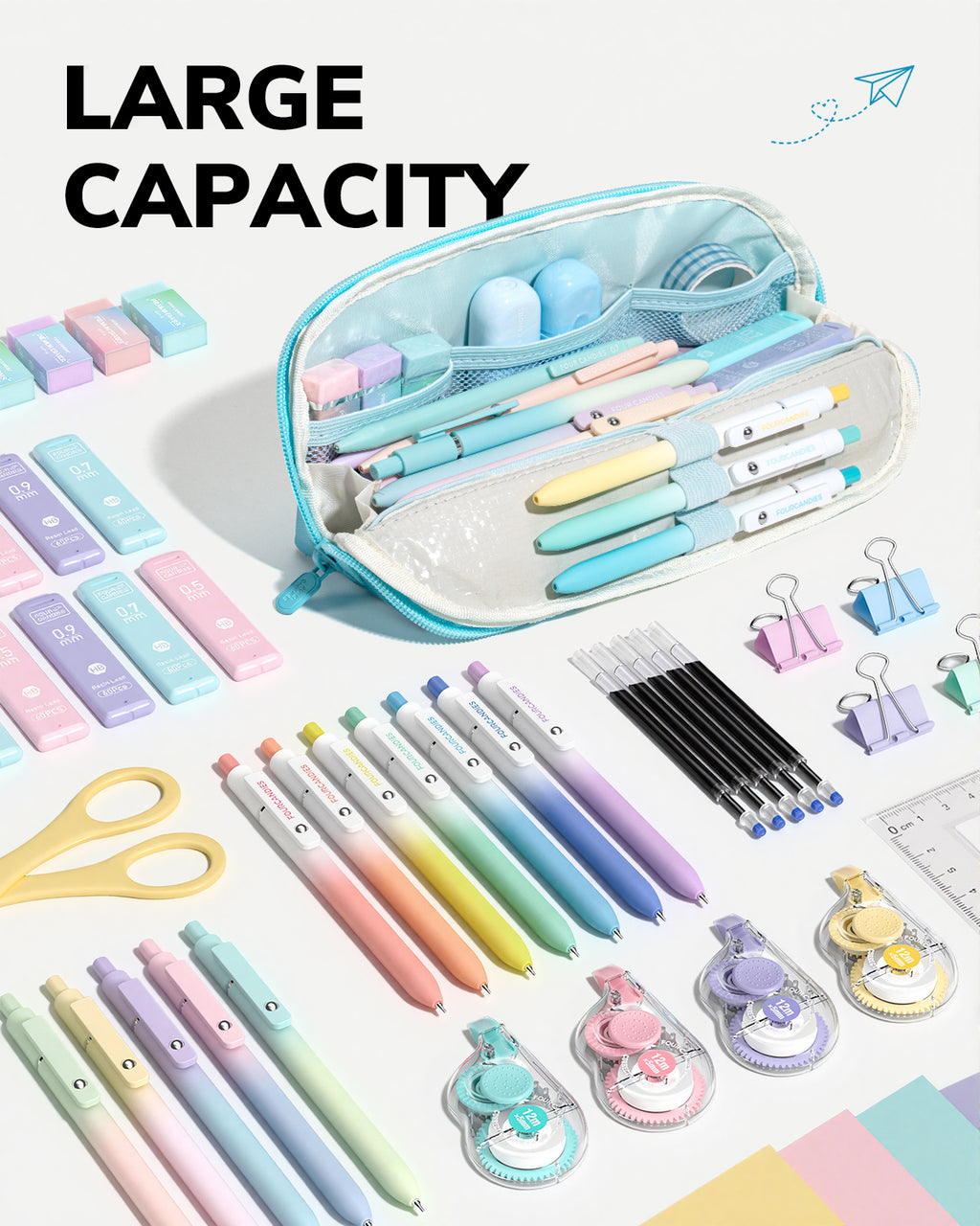 Four Candies Magnetic Triangular Pen Case (Blue)