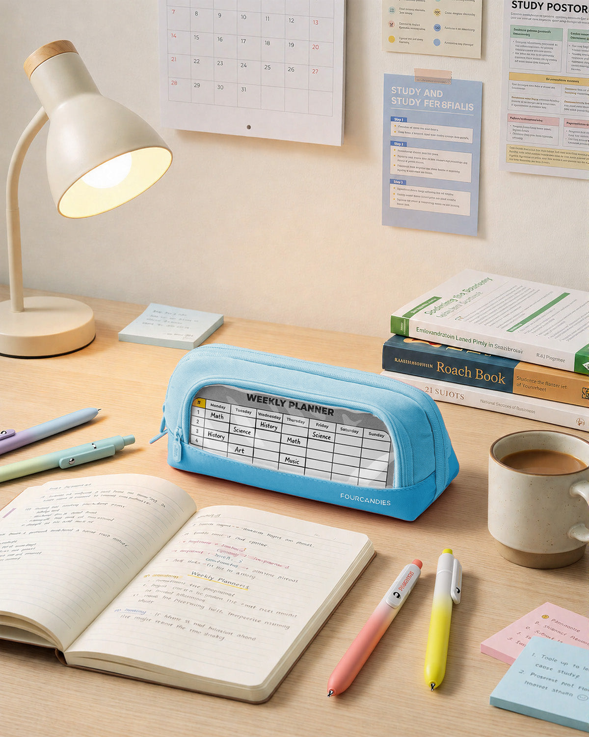 Four Candies Magnetic Triangular Pen Case (Blue)