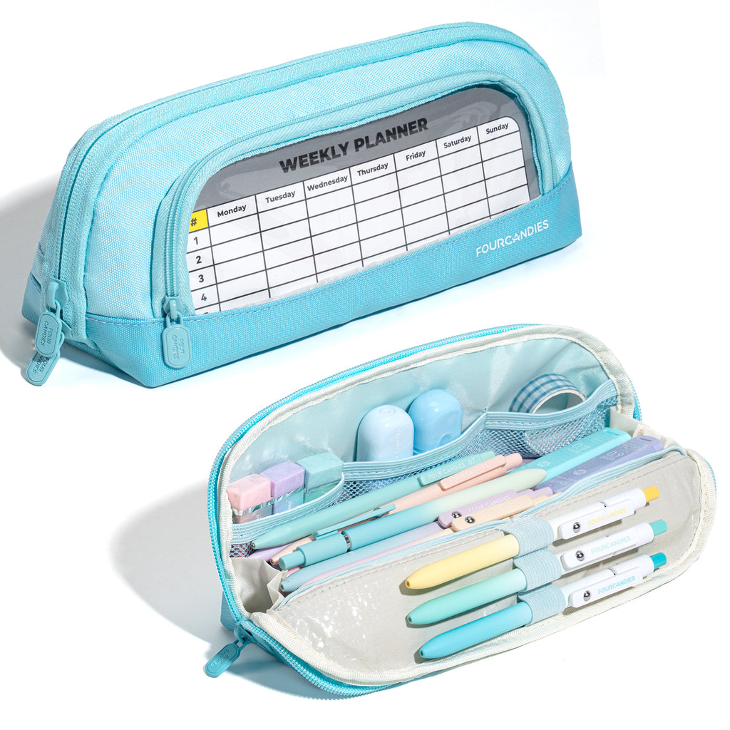 Four Candies Magnetic Triangular Pen Case (Blue)
