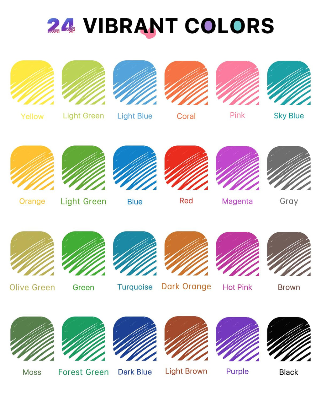 Four Candies 0.7mm Erasable Gel Pens, Make Mistakes Disappear Colored Pens, 24 Colors Retractable Fine Point Erasable Pens for Writing, Drawing, Planner Supplies