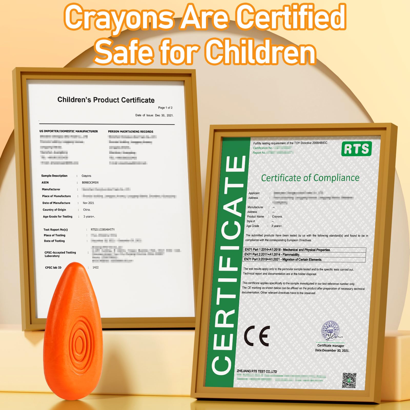 Four Candies Crayons 12 Count, Non Toxic Washable Crayons, Unbreakable Easy-Grip Water-Drop Shape for Little Hands, Filled Easter Eggs for Coloring