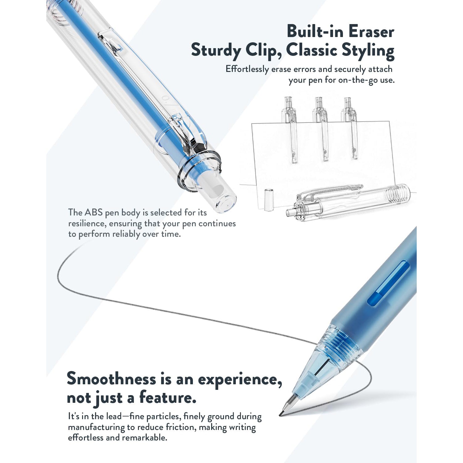 Four Candies Mechanical Pencil Set with Case, 6PCS Mechanical Pencils 0.5 & 0.7mm with 360PCS HB Lead Refills, 3PCS Erasers, 9PCS Eraser Refills, Aesthetic Mechanical Pencil for Drawing, Drafting