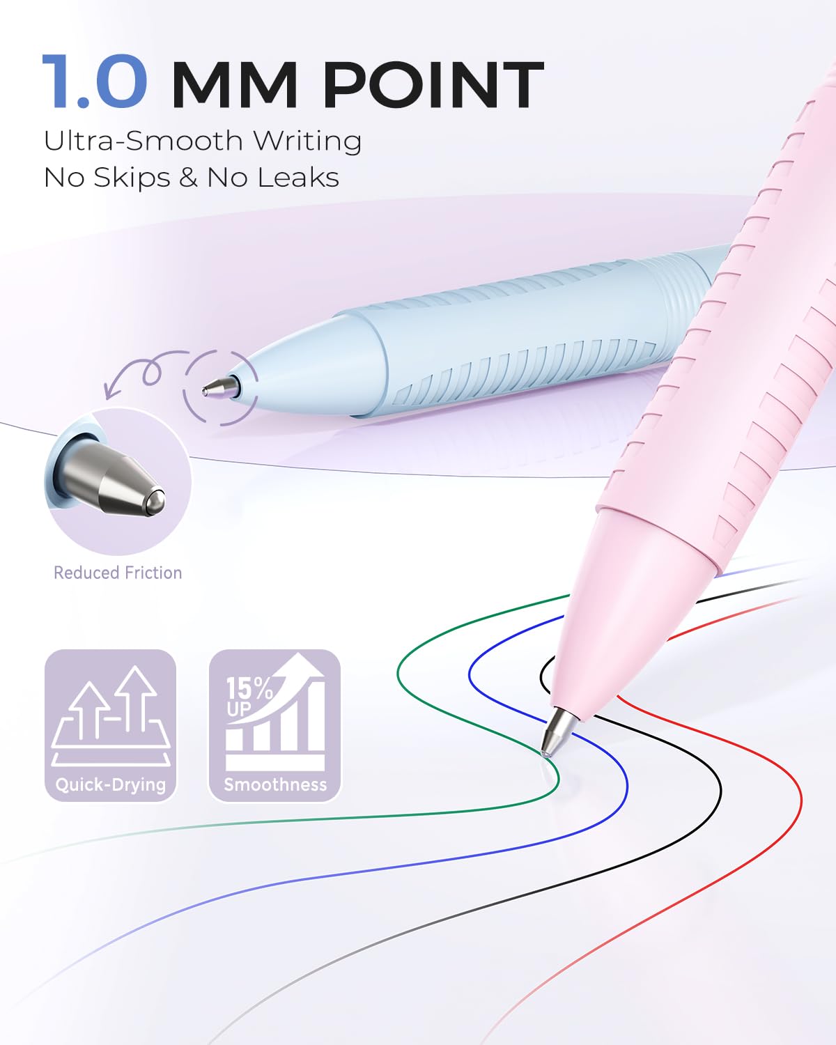 Four Candies Multicolor Pens, 4-in-1 Colored Pen, 9 Pack 1.0mm 4 Color Pens, Quick Dry Nurse Pens, Smooth Writing Colored Ink Pens, Comfort Grip & Macaron Office, Gifts For Women