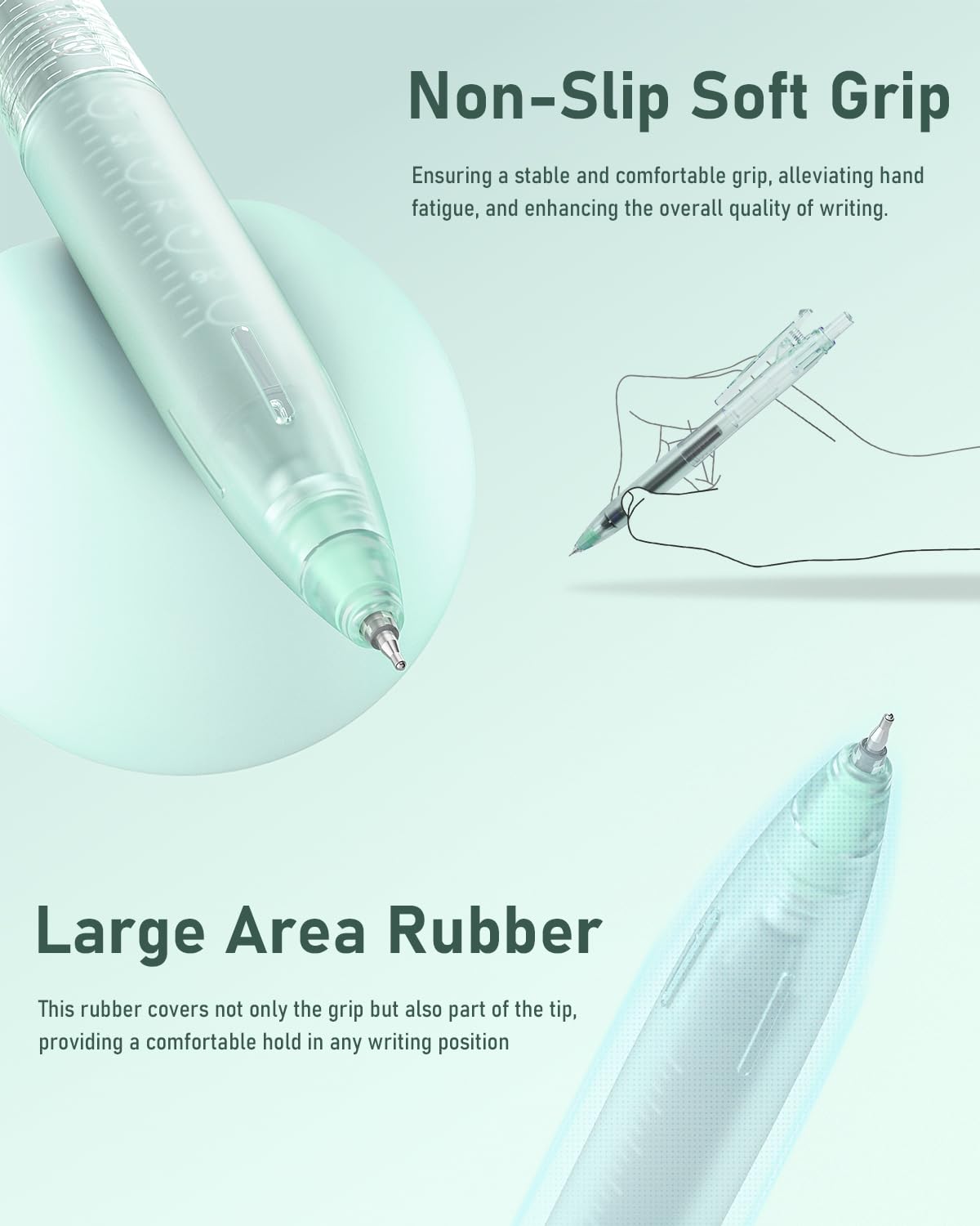 Four Candies Gel Pen with 2 Pieces Highlighter, Fine,0.5 mm, Black Ink, 14 Piece