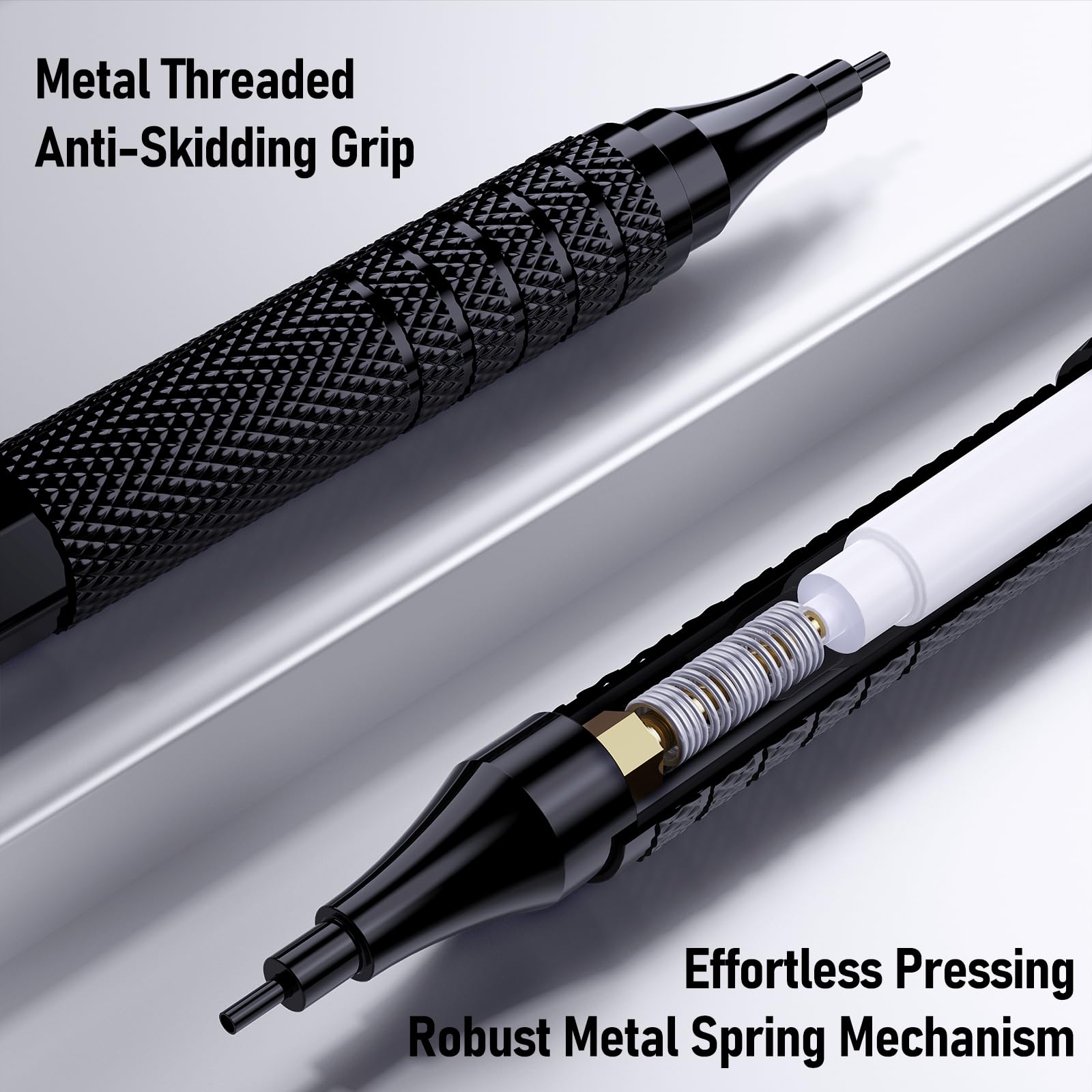 Four Candies Metal Mechanical Pencil Set,5 Count, Metal Mechanical Pencils 0.5, 0.7, 0.9,2.0(2Pcs), 420Pcs Leads (4B 2B HB 2H Color), for Writing Sketching Drawing (Black)