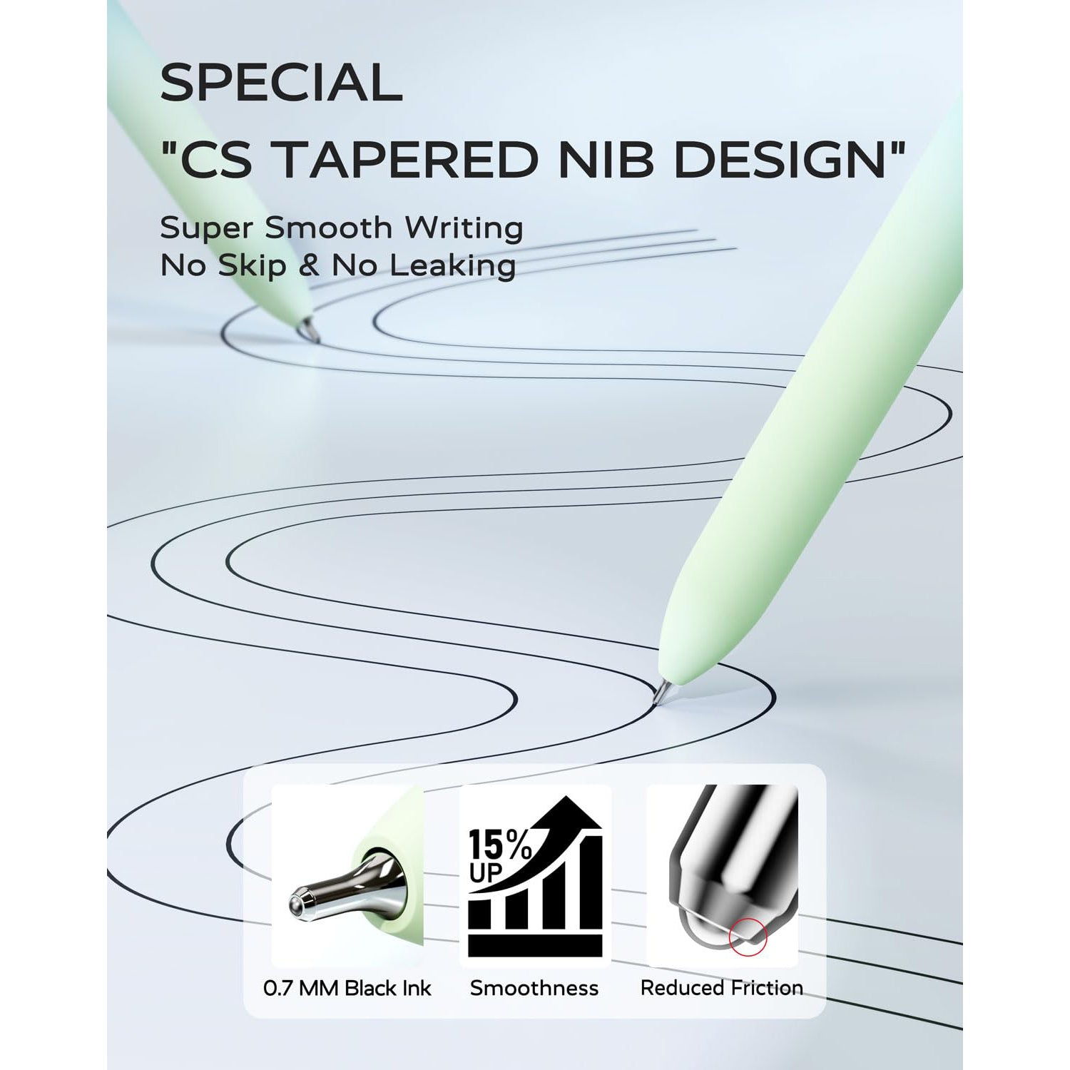 Four Candies Gel Pens, 5 Pcs 0.7mm Quick Dry Black Ink Pens Fine Point Smooth Writing High-End Series Unique Pens, Fun Pretty Cute Pens Gifts (Gradient)