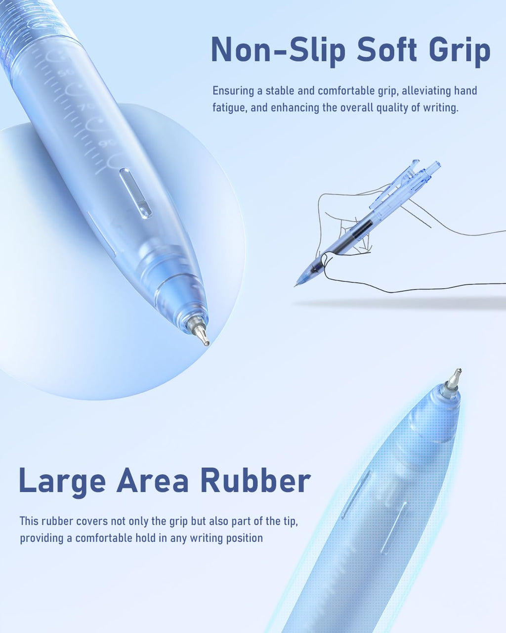 Four Candies Pastel Gel Ink Pen Set with 12 Black Ink Pens & 2 Highlighters, 0.5mm, 14 Pack