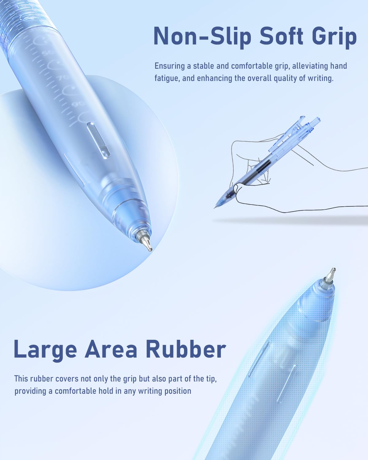 Four Candies Pastel Gel Ink Pen Set with 12 Black Ink Pens & 2 Highlighters, 0.5mm, 14 Pack