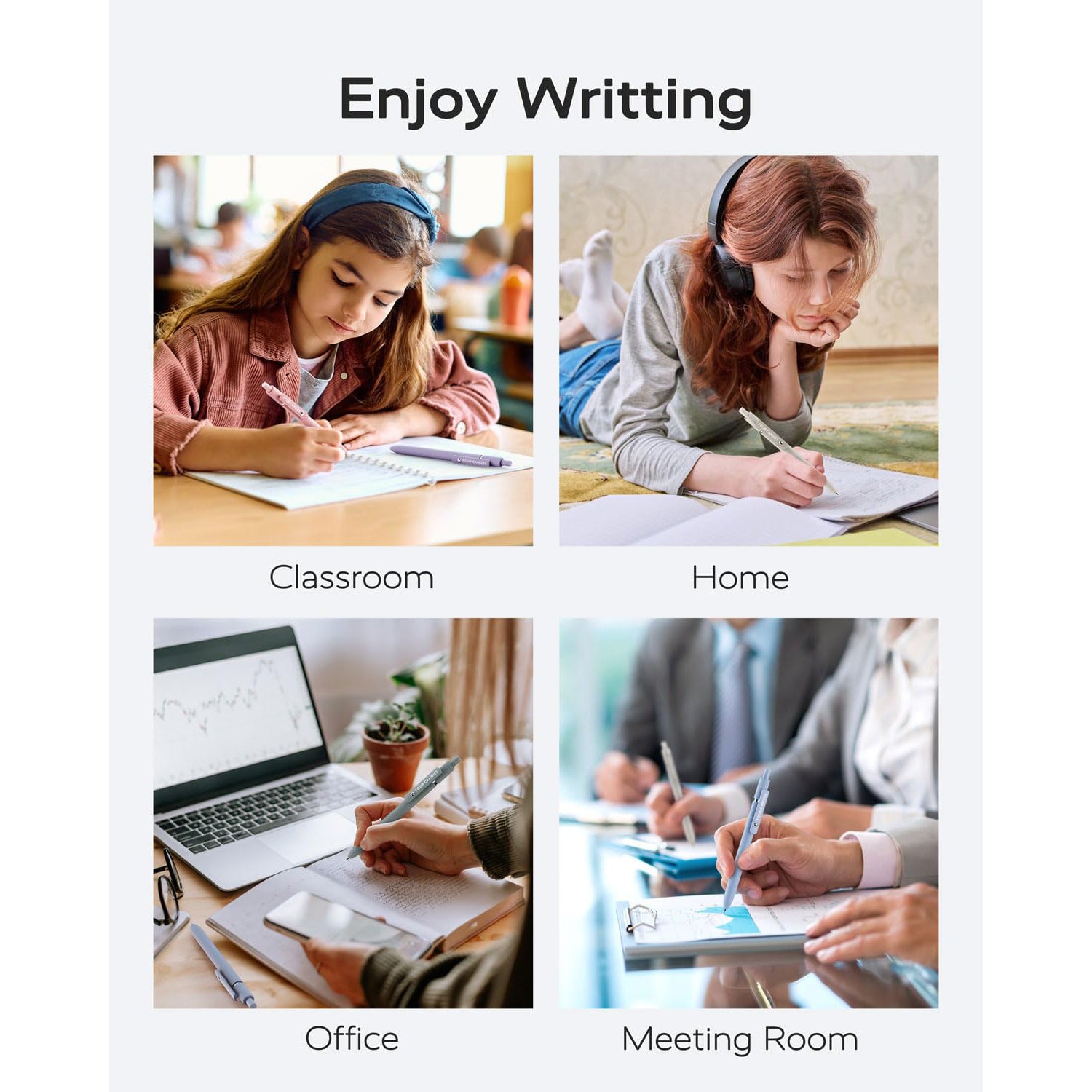 Four Candies Gel Pens, 6 Pcs 0.5mm Quick Dry Black Ink Pens Fine Point Smooth Writing, High-End Series Unique Pens, Pretty Cute Pens, Gifts (Morandi)