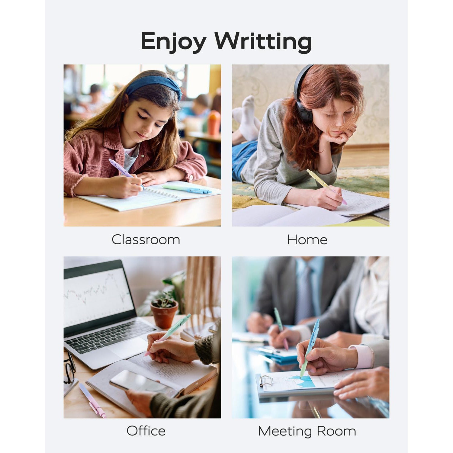 Four Candies Gel Pens, 5 Pcs 0.7mm Quick Dry Black Ink Pens Fine Point Smooth Writing High-End Series Unique Pens, Fun Pretty Cute Pens Gifts (Gradient)