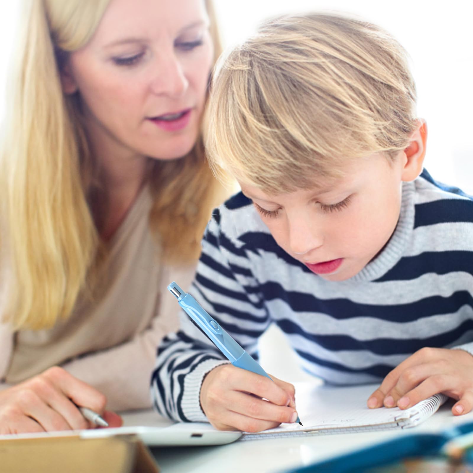 Four Candies 4PCS Cute Mechanical Pencil Set, 2.0mm Ergonomic Mechanical Pencil with 44PCS HB Pencil Leads, 2PCS Sharpeners/Erasers, for Writing and Drawing