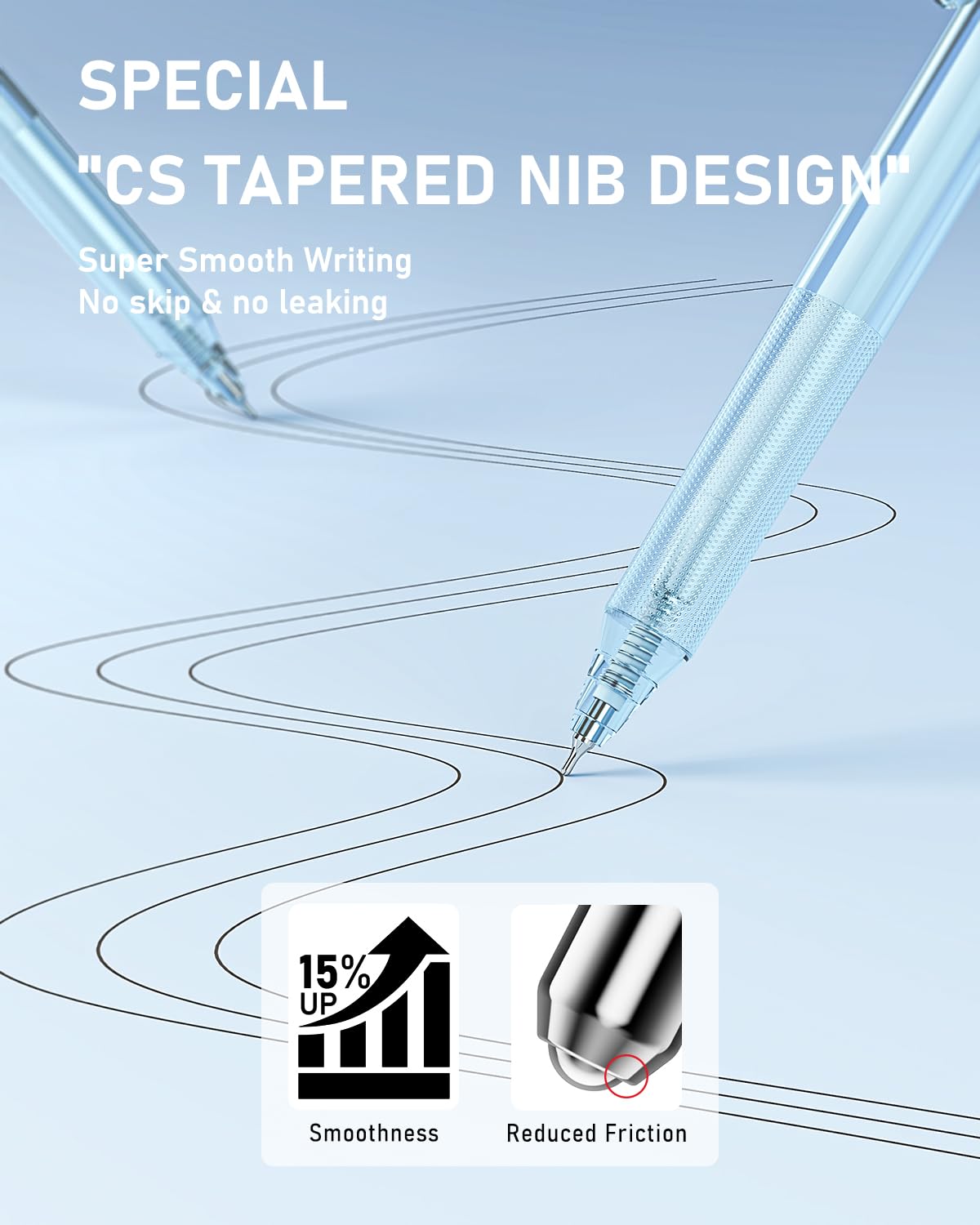 Four Candies Pastel Gel Ink Pen Set with 12 Black Ink Pens & 2 Highlighters, 0.5mm, 14 Pack