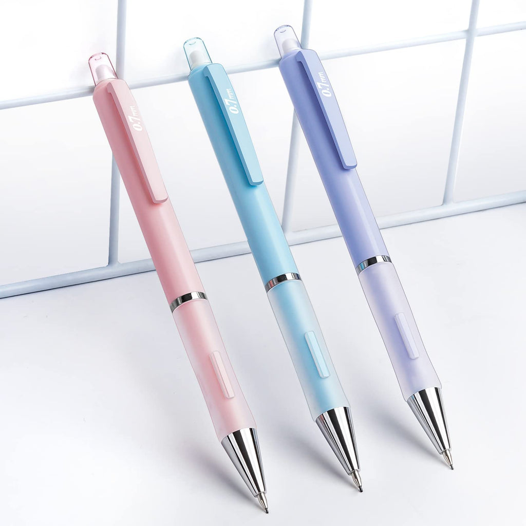 Four Candies 0.7mm Mechanical Pencil Set - 6PCS Cute Pencils with 360PCS HB & 2B Lead Refills, 3PCS Pastel Erasers and 9PCS Eraser Refills, Aesthetic Supplies for Writing Drawing