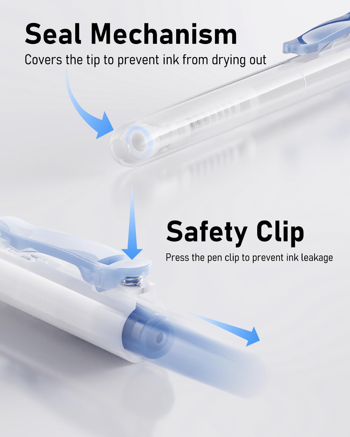 Four Candies Pastel Gel Ink Pen Set with 12 Black Ink Pens & 2 Highlighters, 0.5mm, 14 Pack