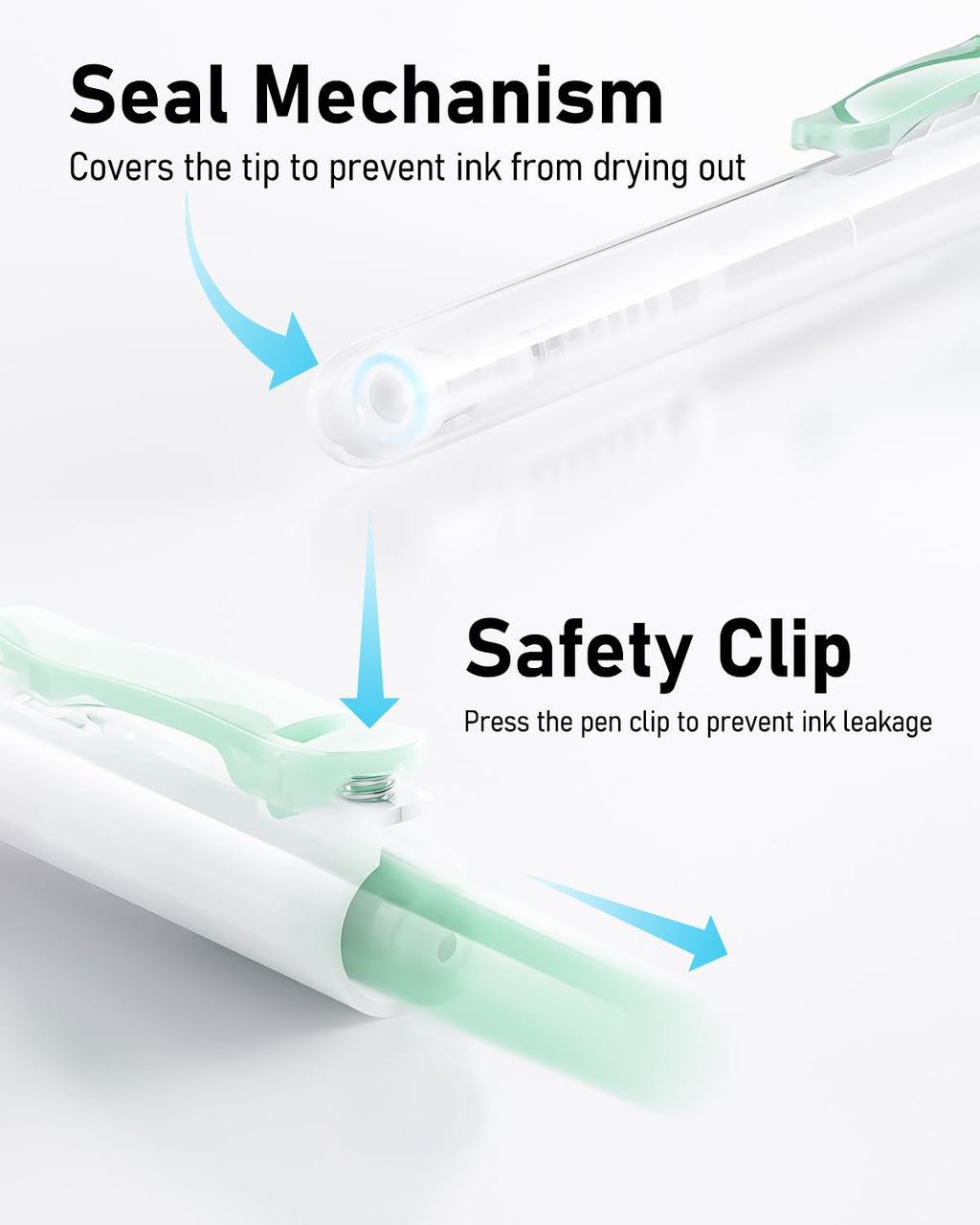 Four Candies Gel Pen with 2 Pieces Highlighter, Fine,0.5 mm, Black Ink, 14 Piece