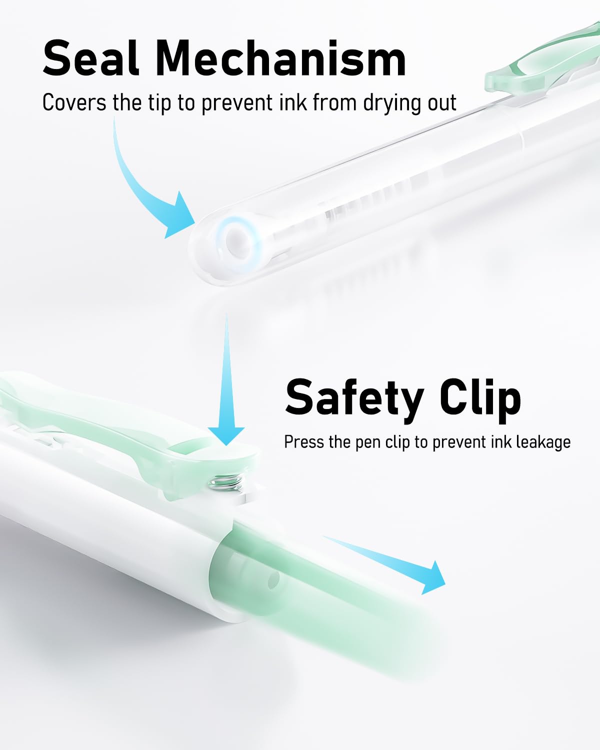 Four Candies Gel Pen with 2 Pieces Highlighter, Fine,0.5 mm, Black Ink, 14 Piece